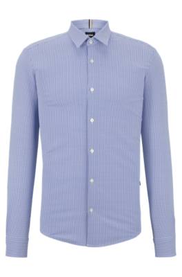 HUGO BOSS SLIM-FIT SHIRT IN PRINTED PERFORMANCE-STRETCH JERSEY