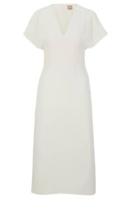 Hugo Boss Slim-fit Long-length Dress With V Neckline