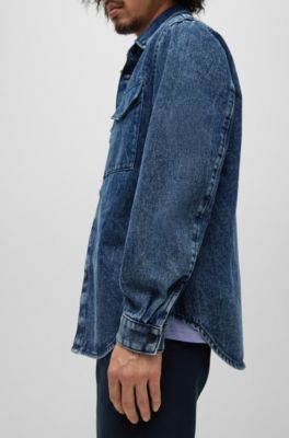 BOSS - レギュラーフィットジャケット ツートン リジッドデニム