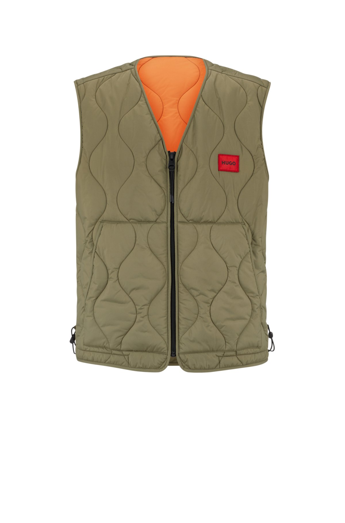 HUGO - Water-repellent gilet with red logo label