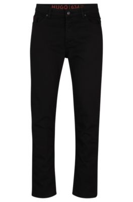 HUGO Taperedfit jeans in black comfortstretch denim