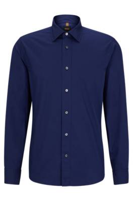 HUGO BOSS RELAXED-FIT SHIRT IN WASHED ITALIAN SATIN