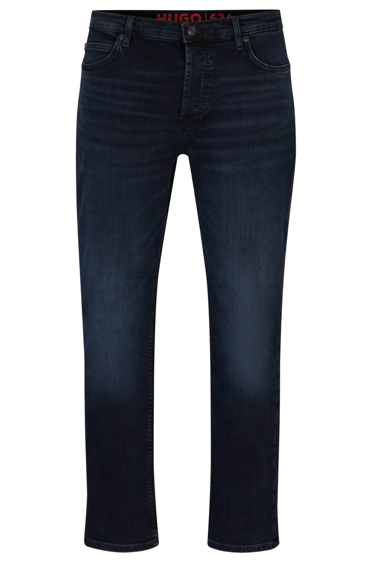 Tapered-fit jeans in blue-black denim, Dark Blue