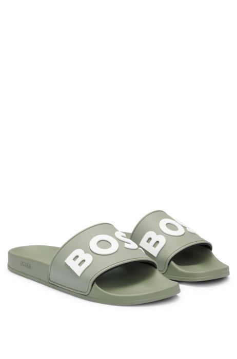 BOSS - Chanclas con logo en relieve contraste, fabricadas Italia