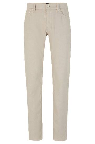 Regular-fit jeans in pinpoint peached denim, Hugo boss