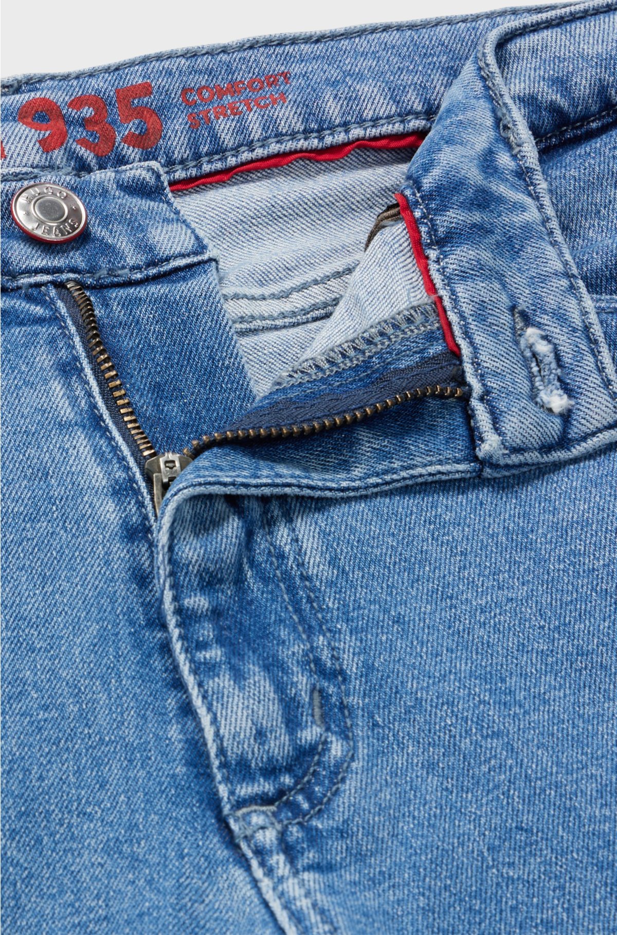 Regular-fit high-rise jeans in stretch denim, Blue