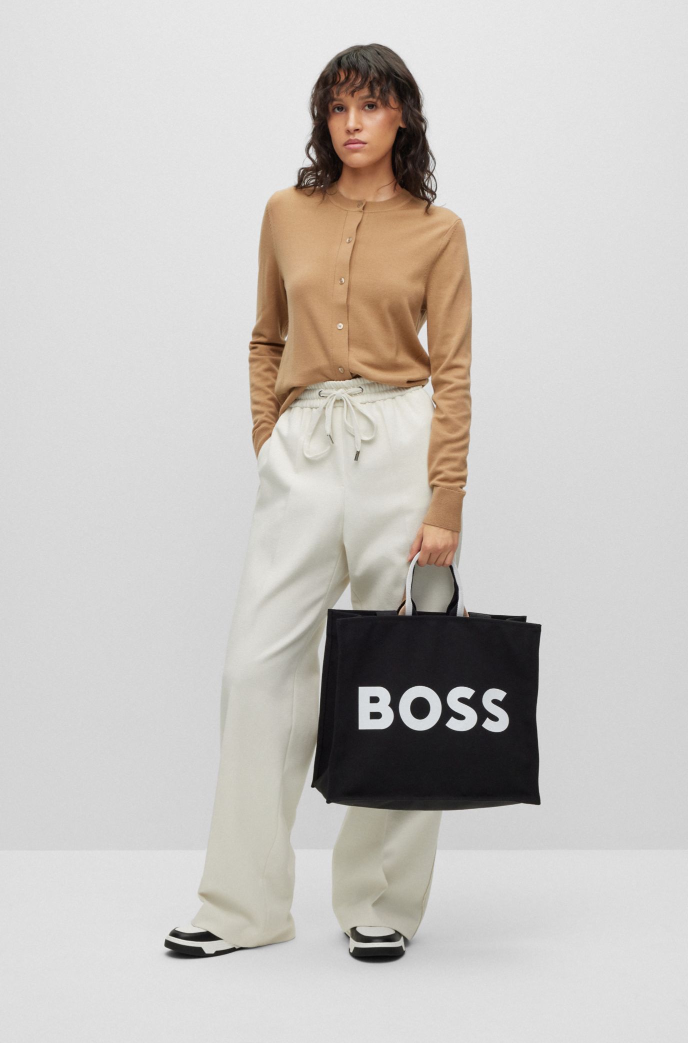 BOSS - ストラクチャードキャンバス トートバッグ ロゴディテール