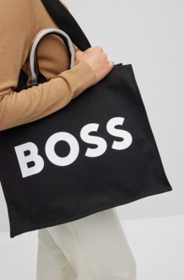 BOSS - ストラクチャードキャンバス トートバッグ ロゴディテール