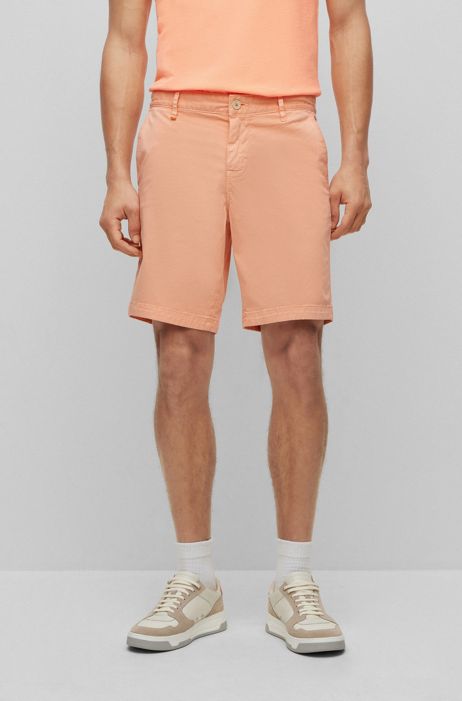 BOSS - Slim-fit regular-rise shorts in stretch cotton