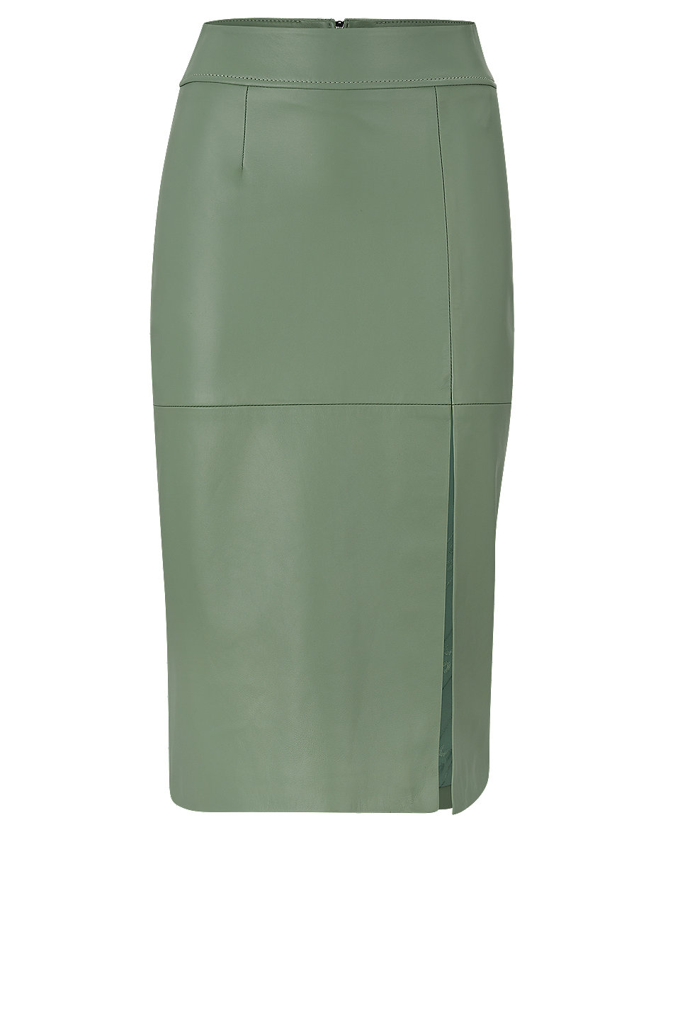 BOSS Slim-fit pencil skirt in grained leather