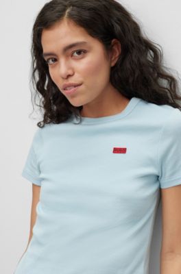 HUGO Cottonjersey Tshirt with red logo label