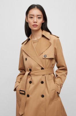 BOSS - ダブルブレスト トレンチコート ベルトクロージャー