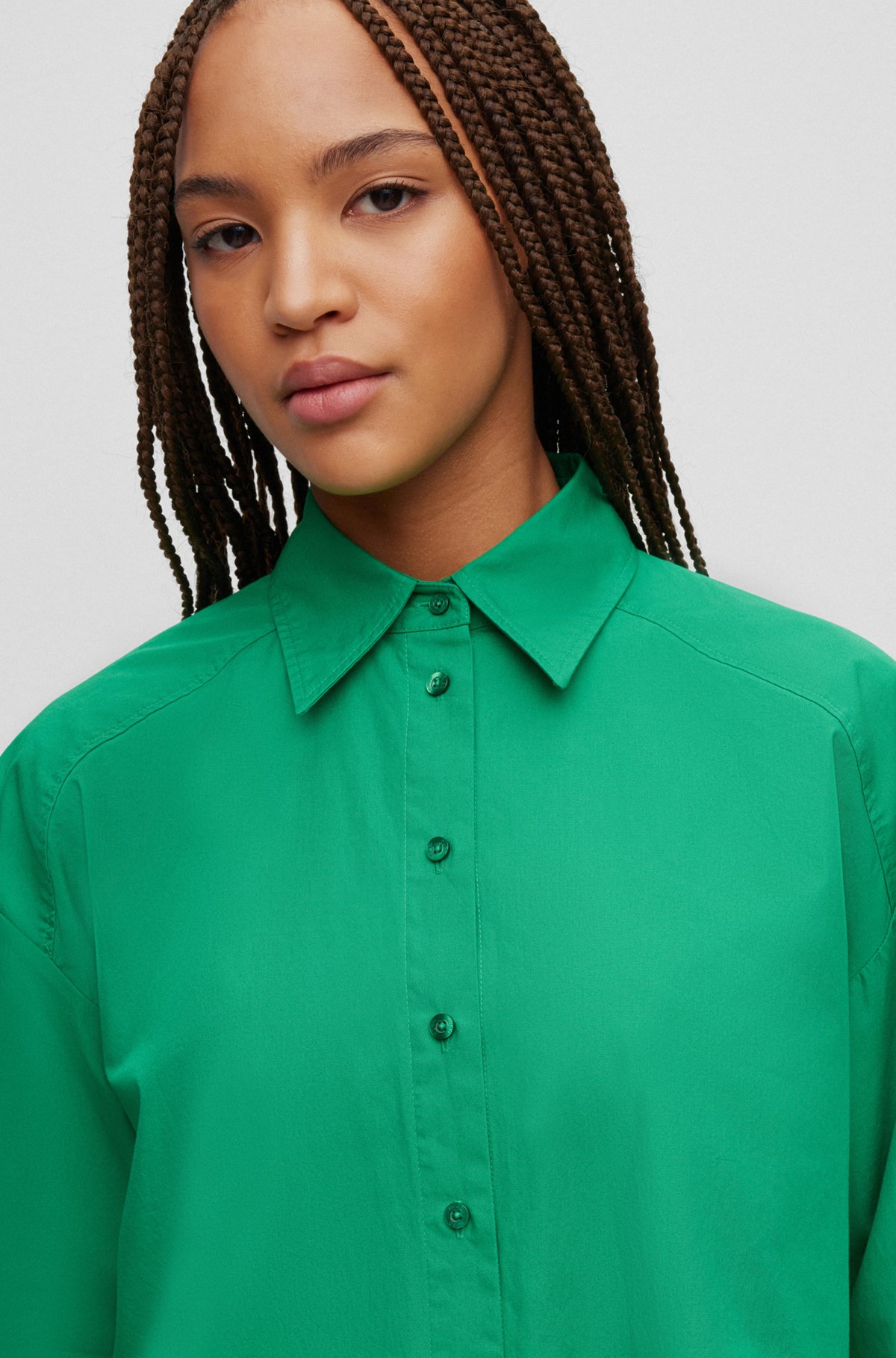 Oversized-fit blouse van biologische katoen, Groen