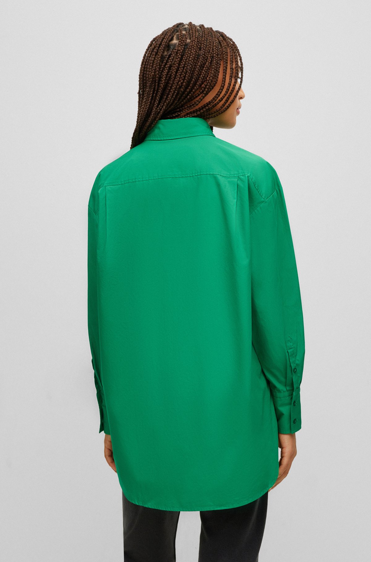 Oversized-fit blouse van biologische katoen, Groen