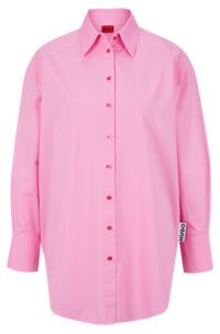 Oversized-fit blouse van biologische katoen, Pink