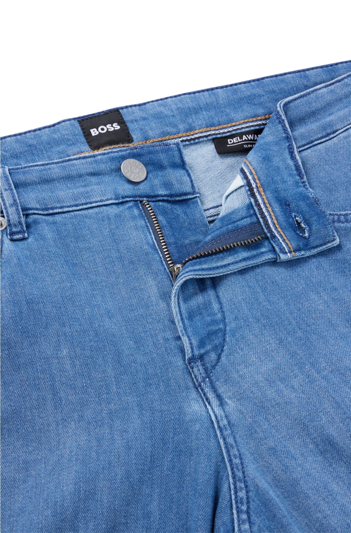 BOSS - Jeans slank pasform i let, lyseblå denim
