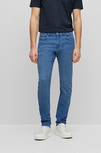 Slim-fit jeans in lightweight blue denim, Blue
