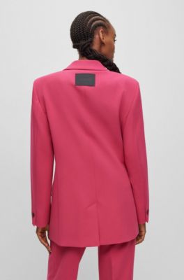 hugo boss women pink Top Sellers HUGO Relaxed fit jacket with double breasted closure Dark pink