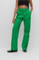Relaxed-fit wide-leg trousers with front pleats, Green