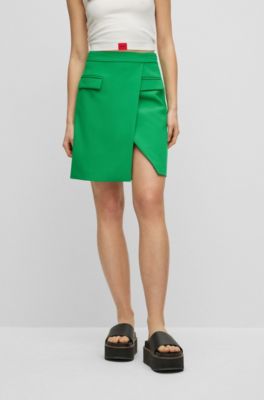 HUGO - ラップミニスカート フロントスリット