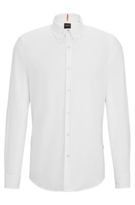 Chemise Oxford Line bleu foncé/blanc ML