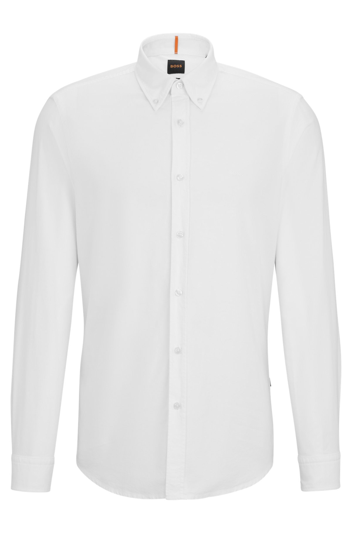 Regular-fit shirt in organic Oxford cotton, White