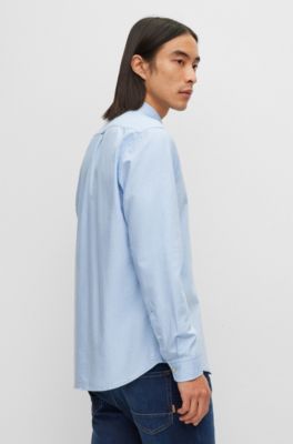 BOSS - Regular-fit shirt in organic Oxford cotton 
