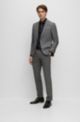 Abito slim fit in lana vergine elasticizzata a quadri, Argento