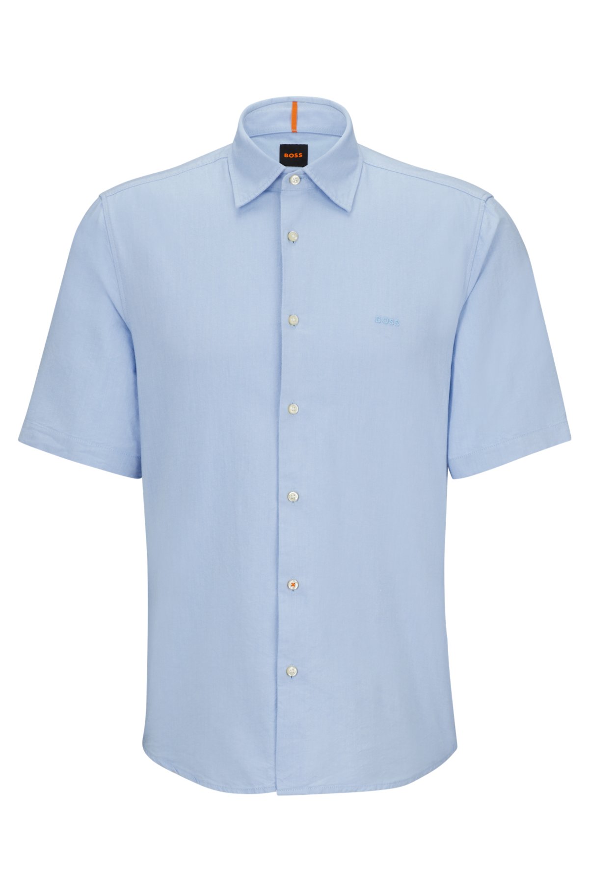 Regular-fit shirt in Oxford cotton, Light Blue