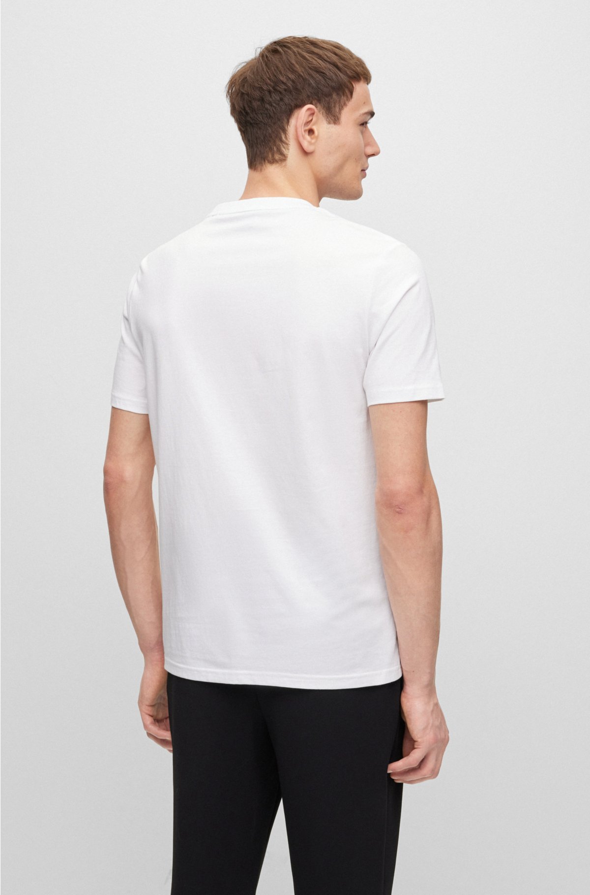 BOSS - Cotton-jersey T-shirt with tennis ball logo