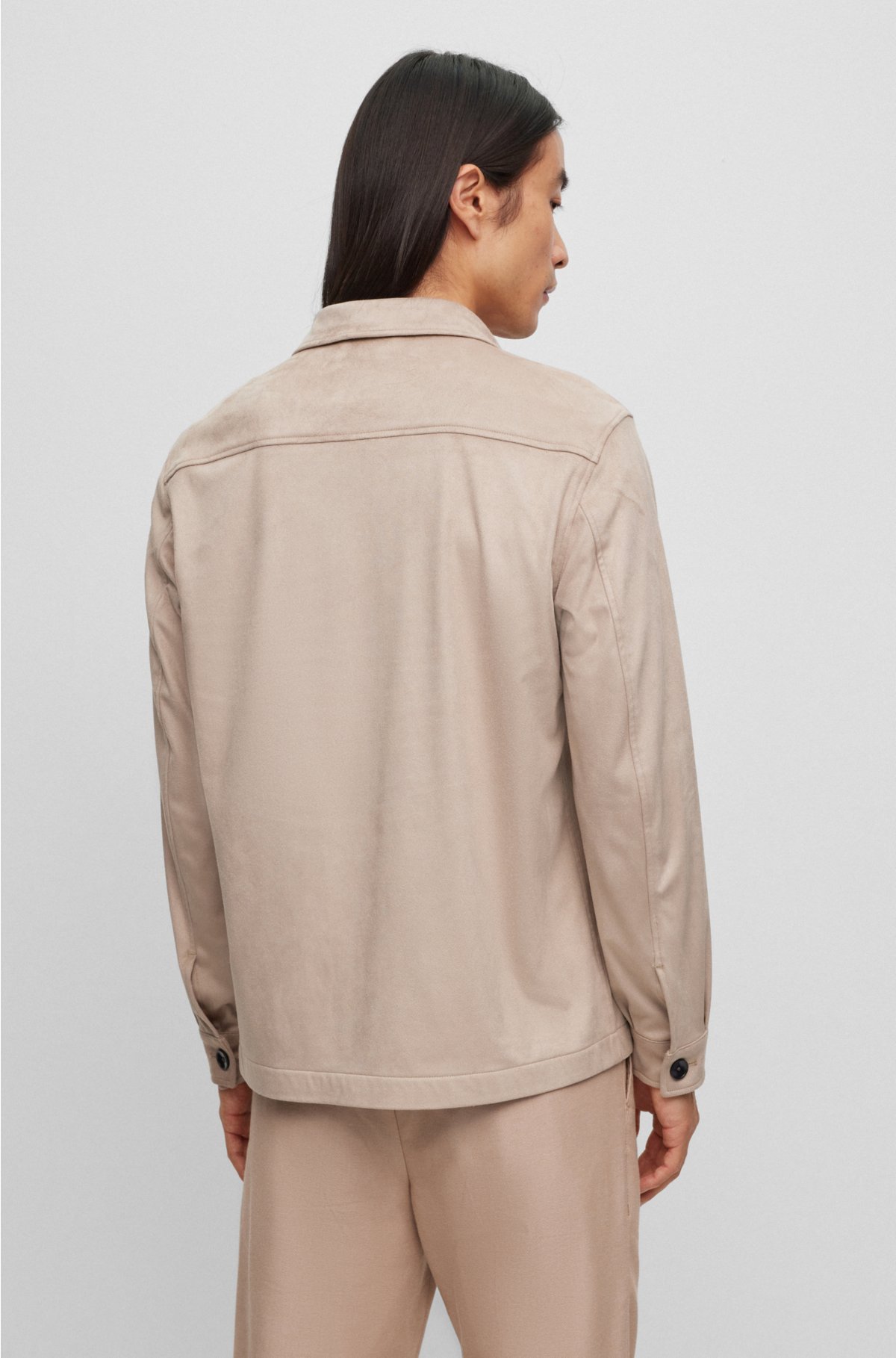 BOSS - Relaxed-fit overshirt in stretch jersey