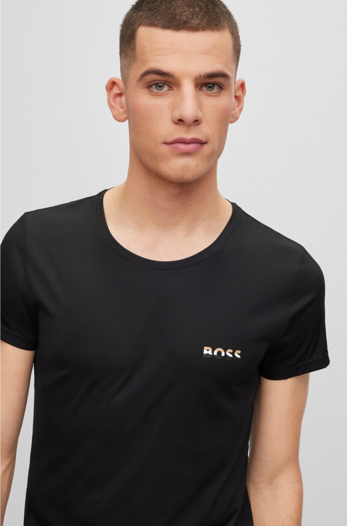 BOSS - T-shirt in stretch fabric with