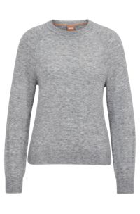 Pullover mit Rundhalsausschnitt aus Alpaka und nachhaltigerer Wolle, Grau