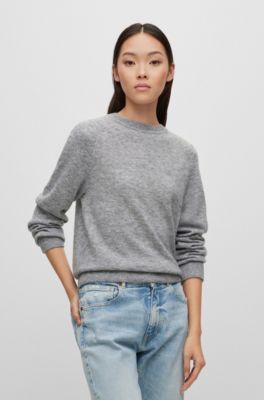 BOSS - Crew-neck sweater with alpaca and responsible wool