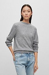 Crew-neck sweater with alpaca and responsible wool, Grey