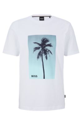 BOSS - コットンジャージー Tシャツ パームツリープリント