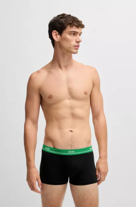 Five-pack of stretch-cotton trunks with logo waistbands