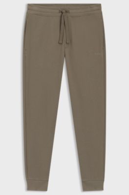 Cotton casual trousers with elasticated cuffs, Brown