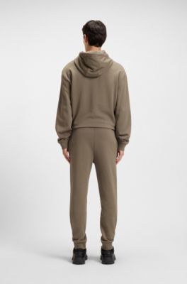 Cotton casual trousers with elasticated cuffs, Brown