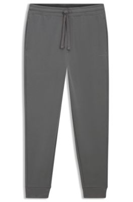 Jogginghose aus Baumwoll-Terry mit kontrastfarbenem Logo, Grau