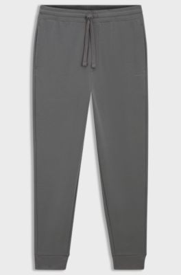 Cotton casual trousers with elasticated cuffs, Grey