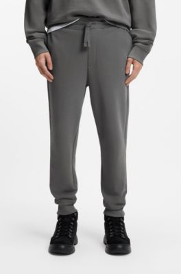 Cotton casual trousers with elasticated cuffs, Grey