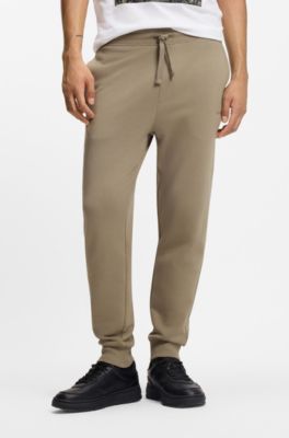 Cotton casual trousers with elasticated cuffs, Brown