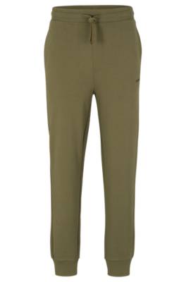 Hugo Boss Cotton-terry Tracksuit Bottoms With Logo Print