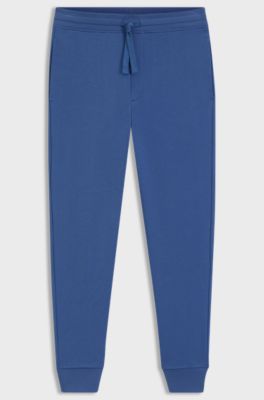 Cotton casual trousers with elasticated cuffs, Blue