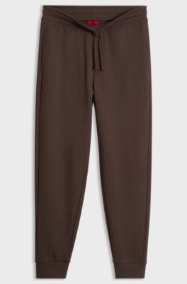 Cotton casual trousers with elasticated cuffs, Brown