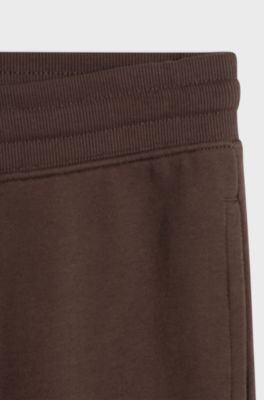 Cotton casual trousers with elasticated cuffs, Brown