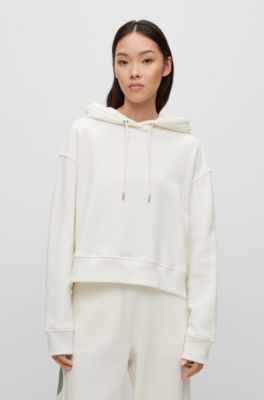 BOSS - Cotton-blend hoodie with decorative reflective logo print