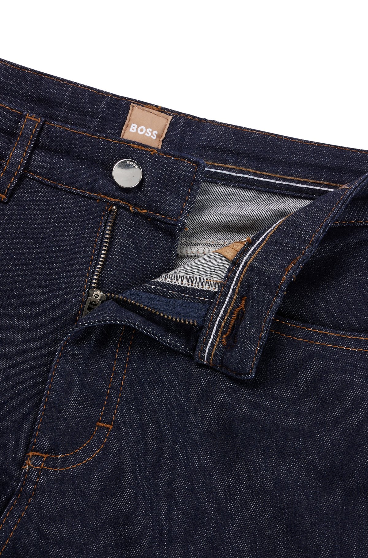 Slim-fit cropped jeans in Stay Indigo stretch denim, Dark Blue