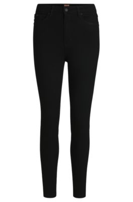 Slim-fit jeans in stay-black power-stretch denim, Black